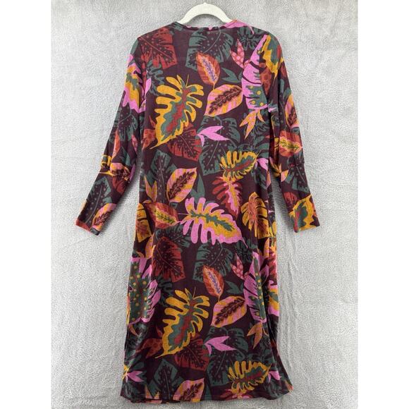 GILI Cardigan Women XXS Burgundy Floral Long Open Front Long Sleeve Boho Art - Picture 5 of 13